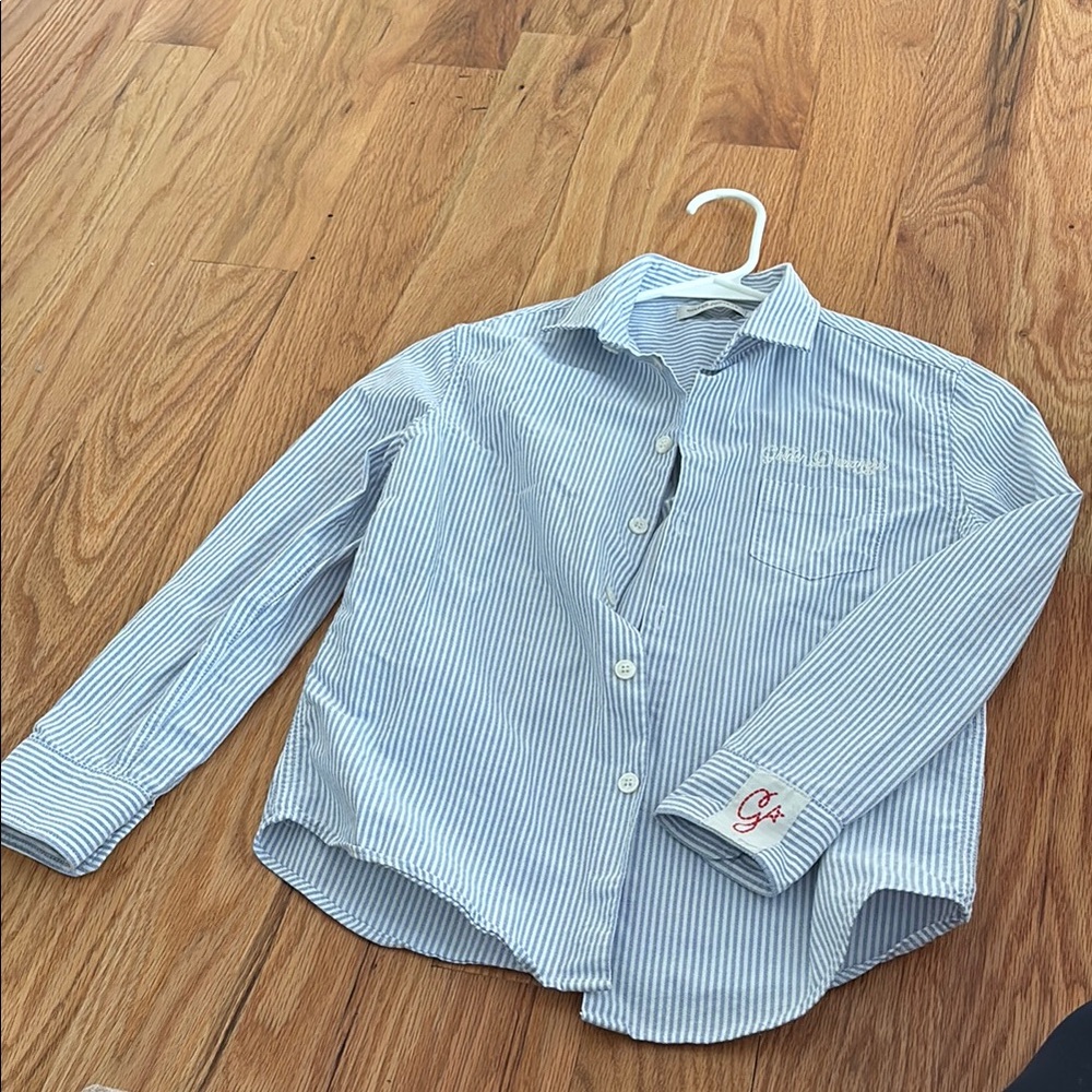 Golden goose kids pinstripe dress shirt